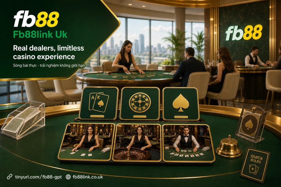 Casino trực tuyến Fb88 Baccarat Roulette Blackjack dealer thực phát sóng 24/7